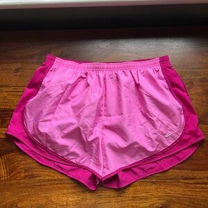 Nike Magenta and Pink Dri-FIT Tempo Mid-Rise Brief-Lined Running Shorts